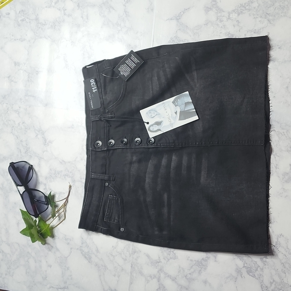Kendall + Kylie black denim skirt